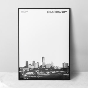 Oklahoma City Print Black and White, Oklahoma City Poster, Oklahoma City Wall Art, Oklahoma City Photo, Oklahoma Print