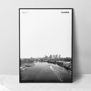 Tampa Print Black and White, Tampa Poster, Tampa Wall Art, Tampa Photo, Florida Print