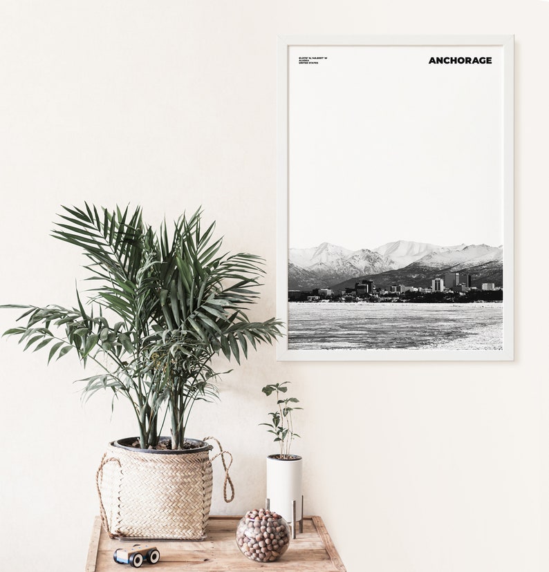 Anchorage Print Black and White, Anchorage Poster, Anchorage Wall Art, Anchorage Photo, Alaska