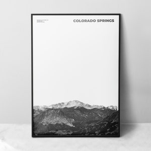 Impression de Colorado Springs noir et blanc, affiche de Colorado Springs, Art mural de Colorado Springs, Photo de Colorado Springs, impression du Colorado