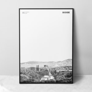 Boise Print Black and White, Boise Poster, Boise Wall Art, Boise Photo, Idaho Print
