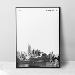 Nashville Print Black and White, Nashville Poster, Nashville Wall Art, Nashville Photo, Tennessee Print