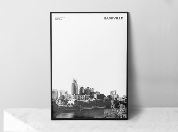 Nashville Print Black and White, Nashville Poster, Nashville Wall Art, Nashville Photo, Tennessee Print