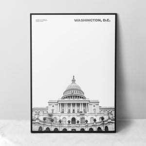 Washington, D.C. Impression noir et blanc, Washington, D.C. Poster, Washington, D.C. Art mural, Washington, D.C. Photo, Washington, D.C. District of Columbia