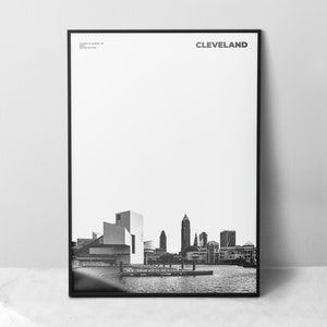 Cleveland Print Zwart-Wit, Cleveland Poster, Cleveland Wall Art, Cleveland Photo, Ohio Print