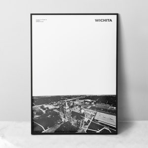 Wichita Print Black and White, Wichita Poster, Wichita Wall Art, Wichita Photo, Kansas Print