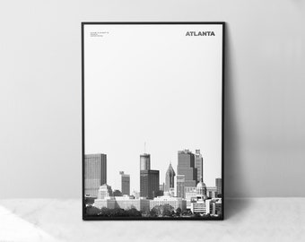 Atlanta Print Black and White, Atlanta Poster, Atlanta Wall Art, Atlanta Photo, Georgia Print