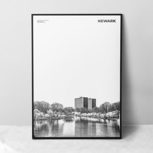 Newark Print Black and White, Newark Poster, Newark Wall Art, Newark Photo, New Jersey Print