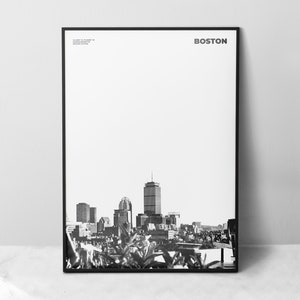Boston Print Black and White, Boston Poster, Boston Wall Art, Boston Photo, Massachusetts Print