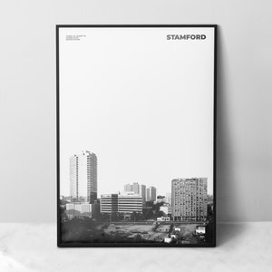 Stamford Print Black and White, Stamford Poster, Stamford Wall Art, Stamford Photo, Connecticut Print