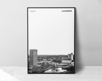 Amherst Print Black and White, Amherst Poster, Amherst Wall Art, Amherst Photo, Massachusetts Print