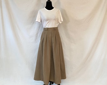 Falda vaquera larga color canela de Eddie Bauer de los años 80: estilo vintage con vaqueros