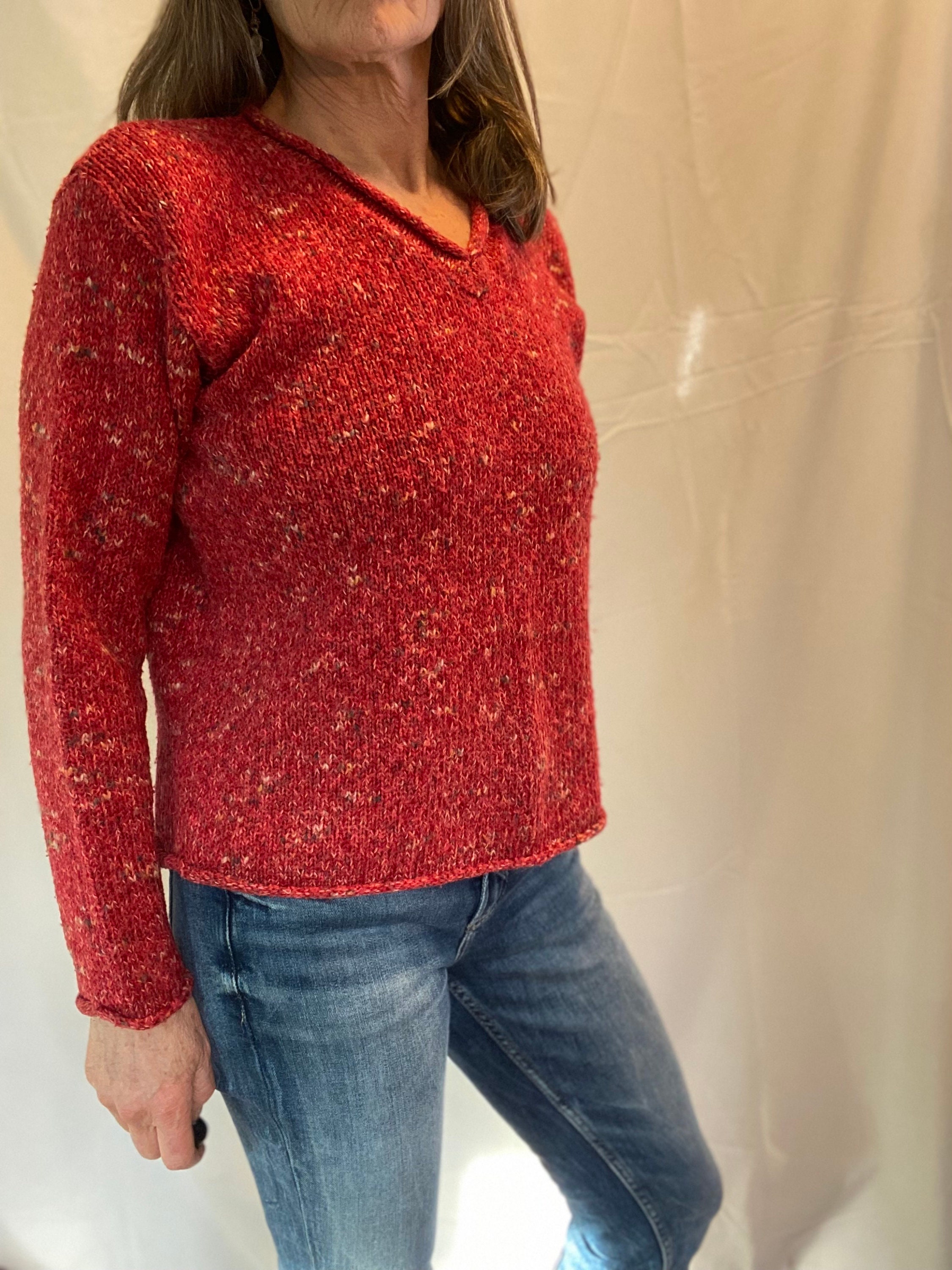Red Vintage Cotton Ginny Sweater Etsy Canada