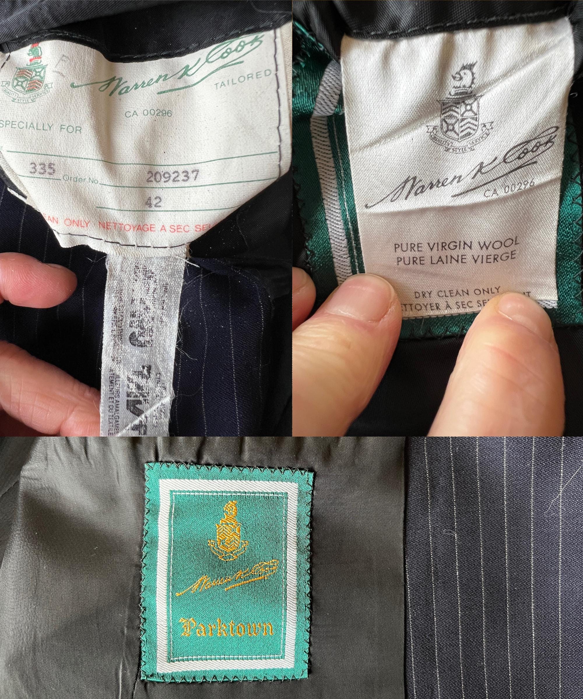 80s Men's Double Breasted Pinstripe Jacket, Quality Vintage Wool