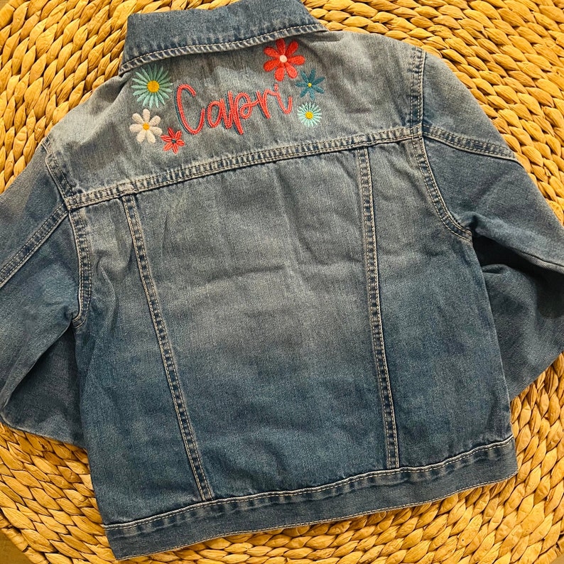 Personalized Children's Embroidered Denim Jacket, Monogrammed Jean
