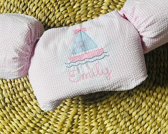 Personalized Seersucker Puddle Jumper Cover