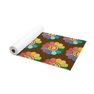 Flower Meower. Foam Yoga Mat. Cat yoga mat, cute cat yoga mat, cat lover gift, cat yoga, cat owner gift