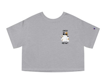 Check Meowt. Champion Women&#39;s Heritage Cropped T-Shirt. Cat shirt, funny cat t-shirt, cat lover gift, cute cat shirt, cat owner gift