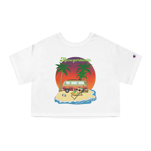 Meowgaritaville. Champion Women's Heritage Cropped T-Shirt. Margaritaville, jimmy buffett, cat shirt, funny cat shirt, cat lover gift
