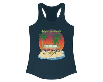 Meowagritaville. Women&#39;s Ideal Racerback Tank. Margaritaville, jimmy buffett, cat shirt, funny cat shirt, cat lover gift, cat owner gift