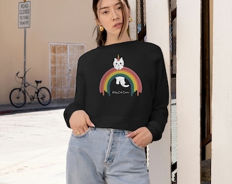 Mais Gattino. Pullover in pile corto da donna. Camicia gatto, t-shirt gatto divertente, regalo amante dei gatti, camicia gatto carina, regalo proprietario gatto