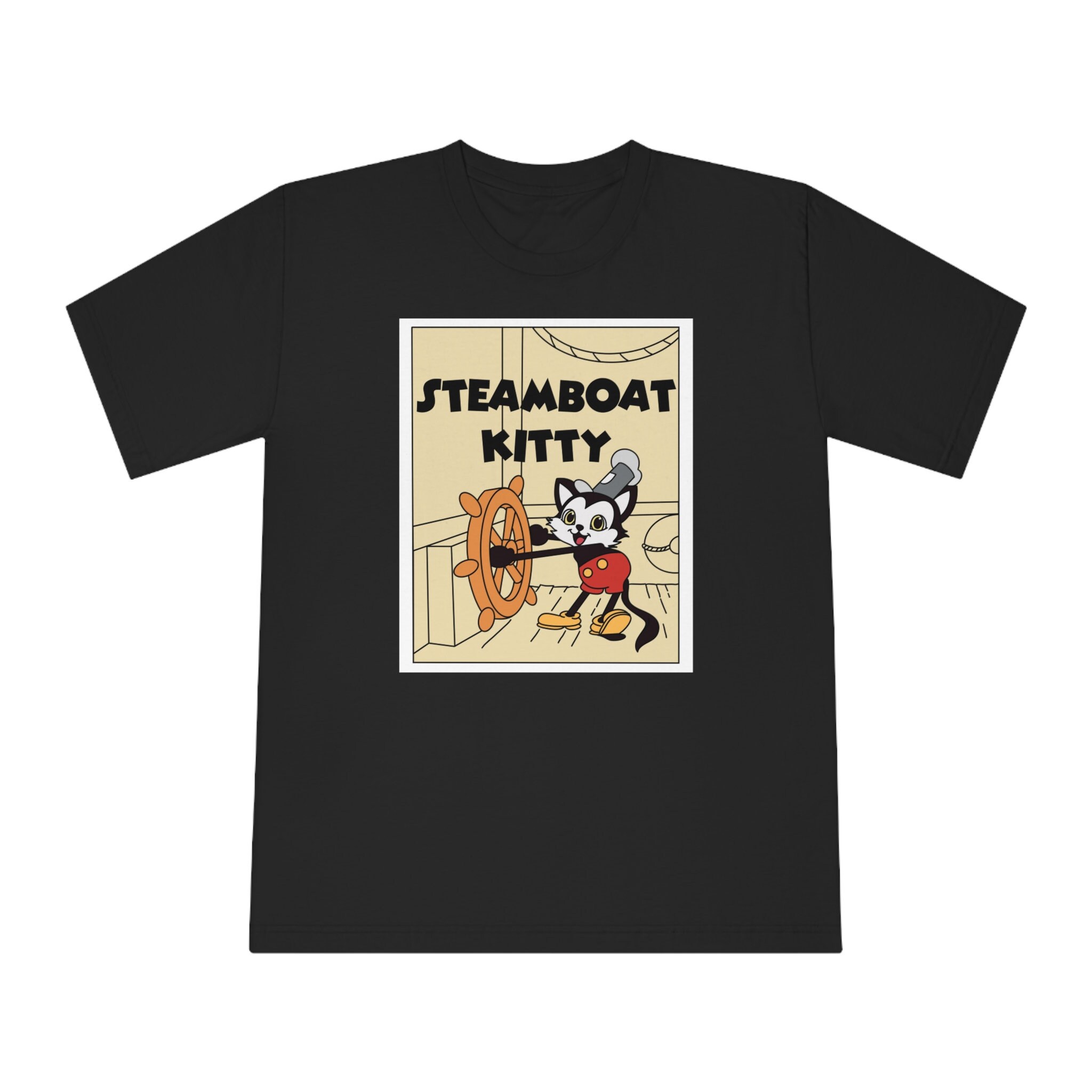 Steamboat Kitty. Unisex Classic Crewneck T-Shirt.Cat shirt, funny cat t-shirt, cat lover gift, cute cat shirt, cat owner gift