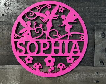 Personalized Fairy-Themed Name Sign - 3D-Printed Wall Decor for Kids’ Rooms & Nurseries - Custom Fairy Gift