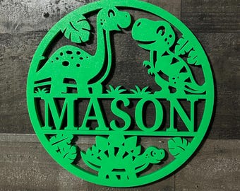 Personalized 3D Printed Dinosaur Name Sign – Nursery Wall Decor