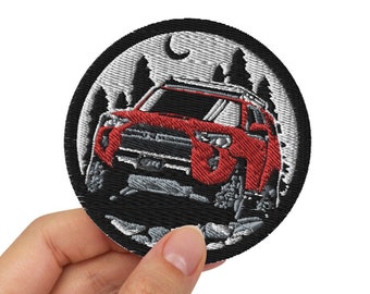 Parche Bordado Barcelona Red 4Runner - 3 Pulgadas de Diámetro - 4 Ruedas - Off Road - TRD - Parches - Regalo Único - TOYOTA