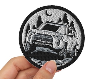 Parche bordado blanco 4Runner - 3 pulgadas de diámetro - 4wheeling - off road - TRD - parches - regalo único - TOYOTA
