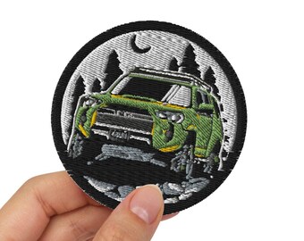 Patch bordado Lime Rush 4Runner - 3 polegadas de diâmetro - 4 rodas - off road - TRD - Patches - Presente exclusivo - TOYOTA