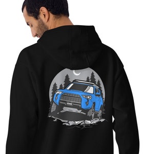 Cavalry Blue Toyota 4Runner TRD on Premium Unisex Hoodie Back Print Men Woman Male Female