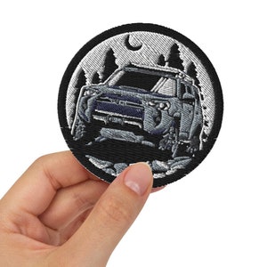 Cement Gray 4Runner Embroidered Patch - 3Inch Diameter - 4wheeling - off road - TRD - Patches - Unique Gift - TOYOTA