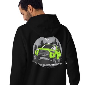 Lime Rush Green Toyota 4Runner TRD on Premium Unisex Hoodie Back Print Men Woman Male Female