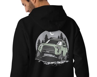 Lunar Rock Gray Green Toyota 4Runner TRD on Premium Unisex Hoodie Back Print Men Woman Male Female