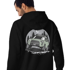 Lunar Rock Gray Green Toyota 4Runner TRD on Premium Unisex Hoodie Back Print Men Woman Male Female