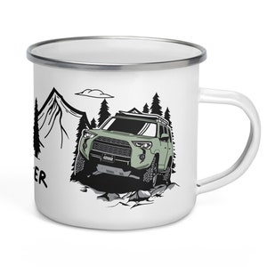 Lunar Rock Toyota 4Runner - Camping Enamel Mug - Gray Green - 12oz - Coffee Lover - Overland - Wheeling - Camping - Great gift mom or dad