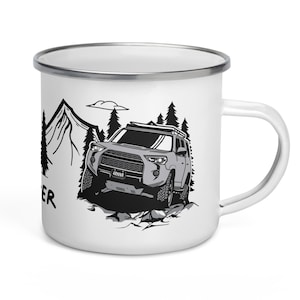 Silver Toyota 4Runner - Camping Enamel Mug - 12oz - Coffee Lover - Overland - Wheeling - Camping - Great gift mom or dad