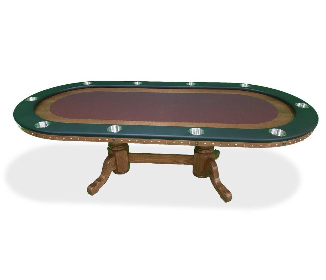 Oval Poker Table 8 Foot With Wooden Racetrack Inlay Etsy