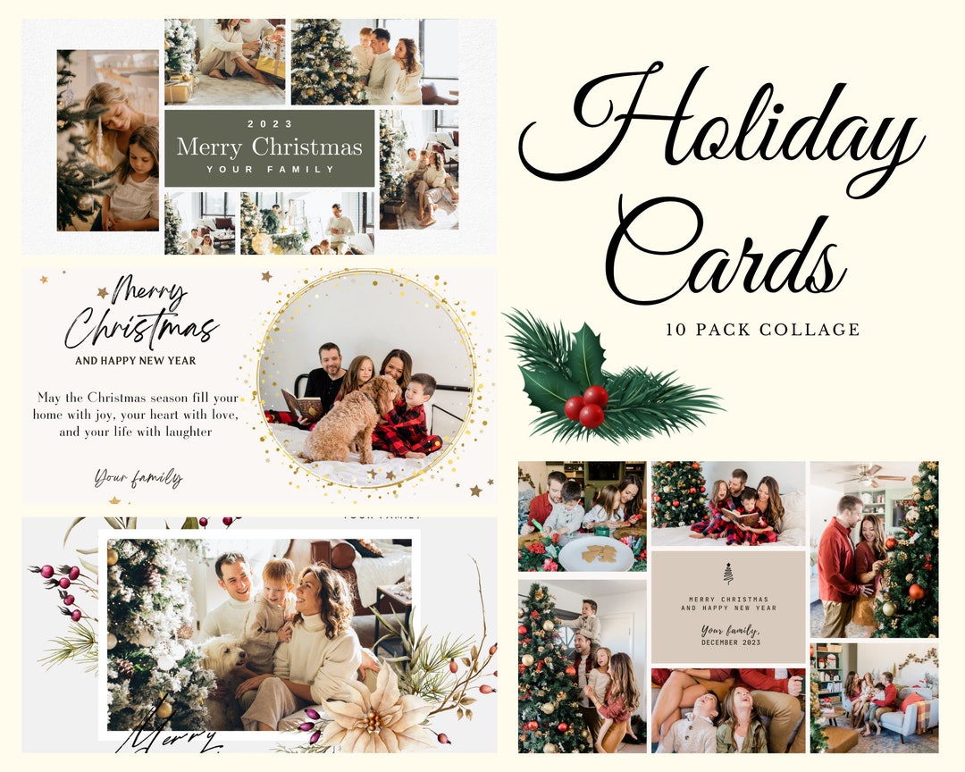 Christmas & Holiday Card Collage Templates 10 Pack Festive Etsy Christmas & Holiday Card Collage Templates 10 Pack Festive Etsy