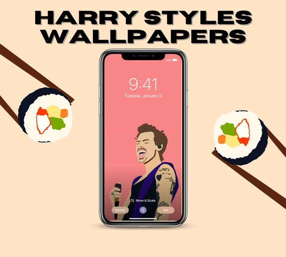 Harry Styles SALMON PINK Art Wallpaper Instant Download - Etsy