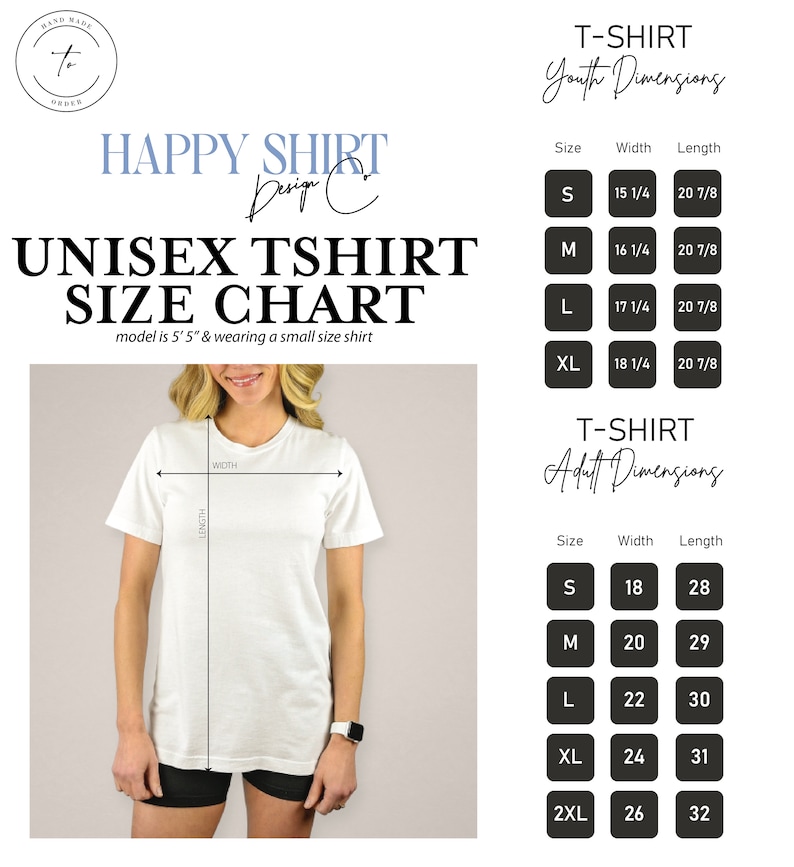 a women's tshirt sewing pattern with measurements
