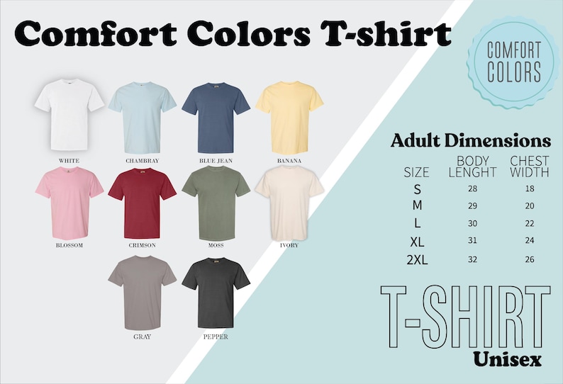 a t - shirt with different colors and sizes