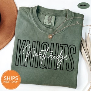 Custom Mascot Tshirt | Comfort Colors Personalized School Shirt | Custom Text Shirt | School Logo Tee | Team Mascot Shirt | School Tshirt