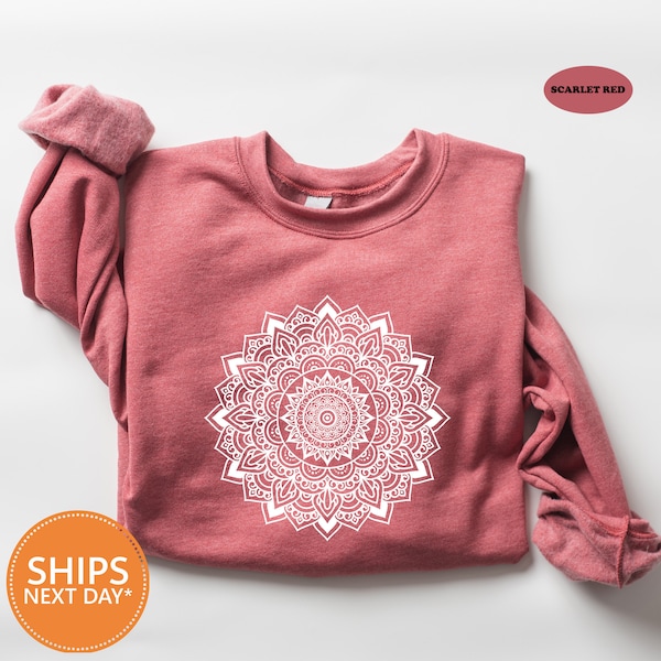 Mandala Sweatshirt | Mandala Crewneck | Cute Spring Hoodie | Hoodies for Woman | Gifts for Her | Flower Sweater | Pretty Spiritual Apparel