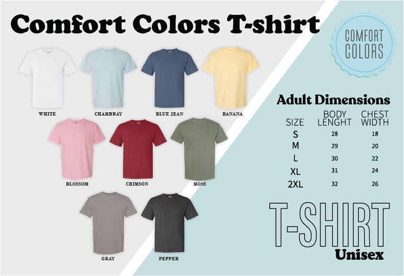 a t - shirt with different colors and sizes