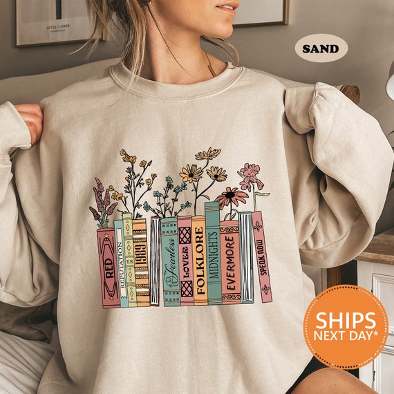 Albums as Books Sweatshirt Trendy Aesthetic for Book Lovers
