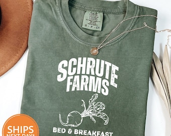 Schrute Farms Shirt | The Office Schrute Farms | Comfort Colors Bed and Breakfast Shirt est 1812 | Michael Scott Dwight Schrute TV Show Tee