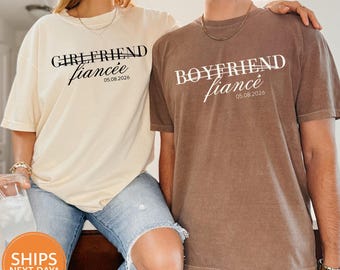 Custom Fiance Fiancee Shirts, Engagement Couple Tee, Future Mr and Mrs Gift Idea