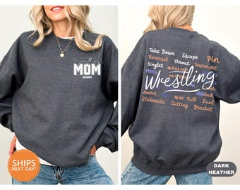 Custom Wrestling Sweatshirt | Wrestling Mom Crewneck | Wrestler Hoodie | Wrestling Sweater | Sports Mom Crewneck | Proud Wrestling Mom Shirt
